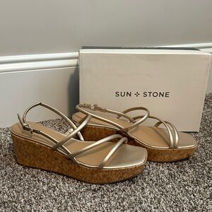Champagne Gold & Cork Wedges